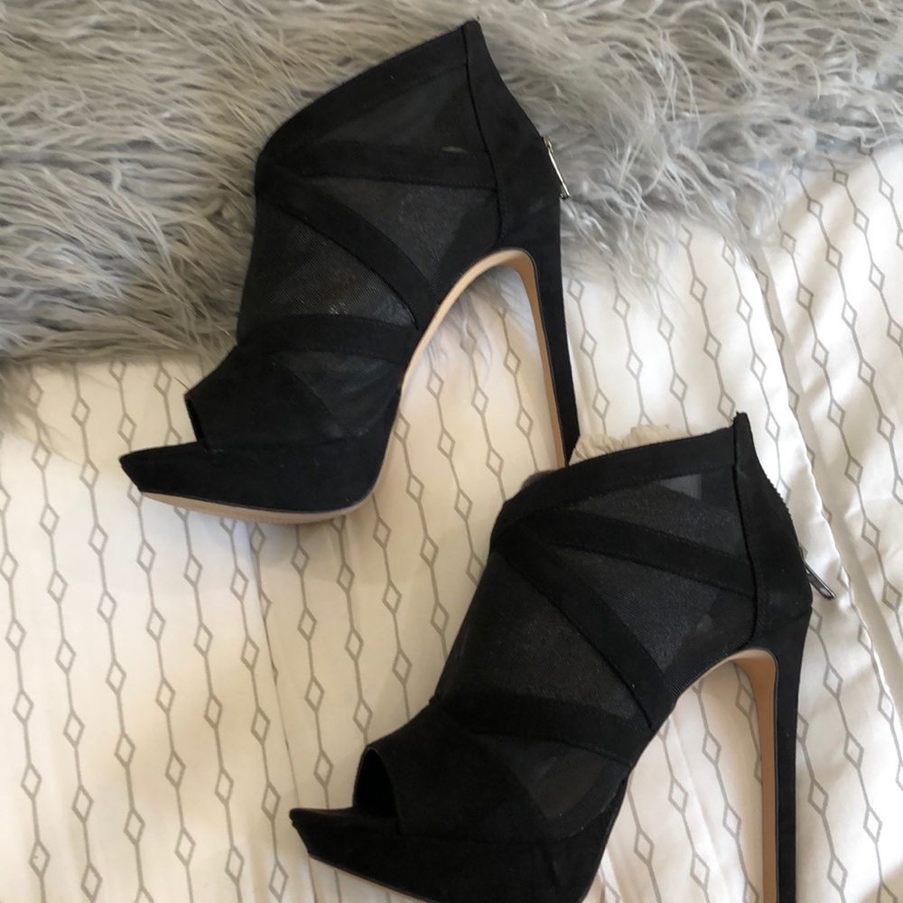 Mix No. 6 Black & Mesh Stiletto Heels